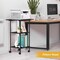Black Modern 3-Tier Rolling Printer Stand with Wheels & Storage - Adjustable Feet, Large Desktop for Printers, Scanners, Office Supplies (23.6"W/60cm x 15.7"D/40cm x 31.5"H/80cm)